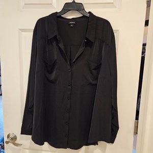 Madison Crepe De Chine Button-Front Long Sleeve Shirt Torrid 4x